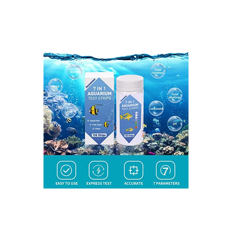Tiras de prueba de acuario 7 en 1, 150 unidades