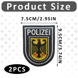 Pack of 2 Police Patch, Federal Police, Federal Police Patch, Police Patch for Officer, Police Patch Velcro, Police Sticker, for Clothing, Baseball Cap, Backpacks, Outdoor Pockets, Jacket, Vest