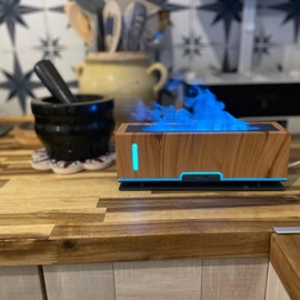 Diffuserlove Flame Diffuser Essential Oil Diffusers 200ml Fireplace Aroma Diffusers for Bedroom Essential Oils Cool Flame Oil Diffuser (Size:9.8" L x 2.67" W x 3.5" H)