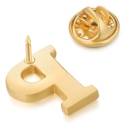 HONEY BEAR Mens Womens Initial Alphabet Letter Lapel Pins Collar Badge Brooches for Business Wedding Graduation Gift Gold 0.59 inches, 0.59 inches, Copper, no gemstone