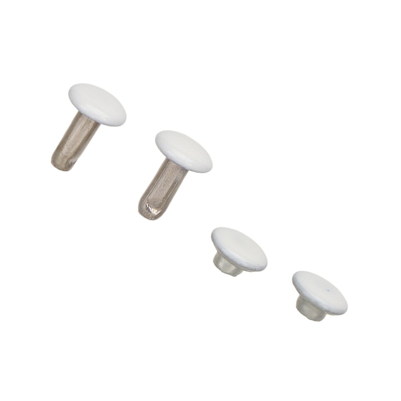 500 Sets Leather Rivets 6x8mm Iron White Round DIY Plating