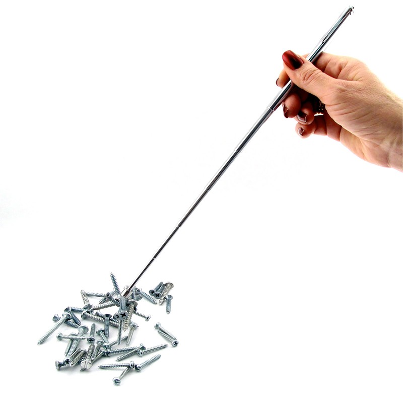 Slim 25” Durable Telescoping Magnetic Grabber/Retrieving Magnet with Pocket Clip
