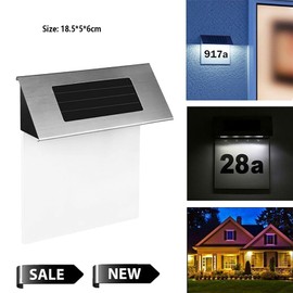 VIFERR House Numbers Plaques with Solar Light Door Number Plaques House Signs with Light Name Plaques for Outside Gate Park