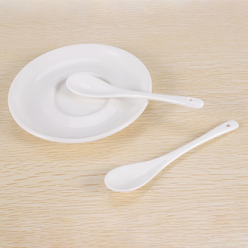 Geieold Set of 5 Ceramic Spoons Tea Spoon Jam Honey