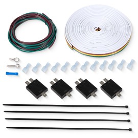 Universal Tail Light Wiring Kit with 4 Isolating Diodes and 4 Harness and Ground Wire Replacement Parts Kit for Towed Vehicles