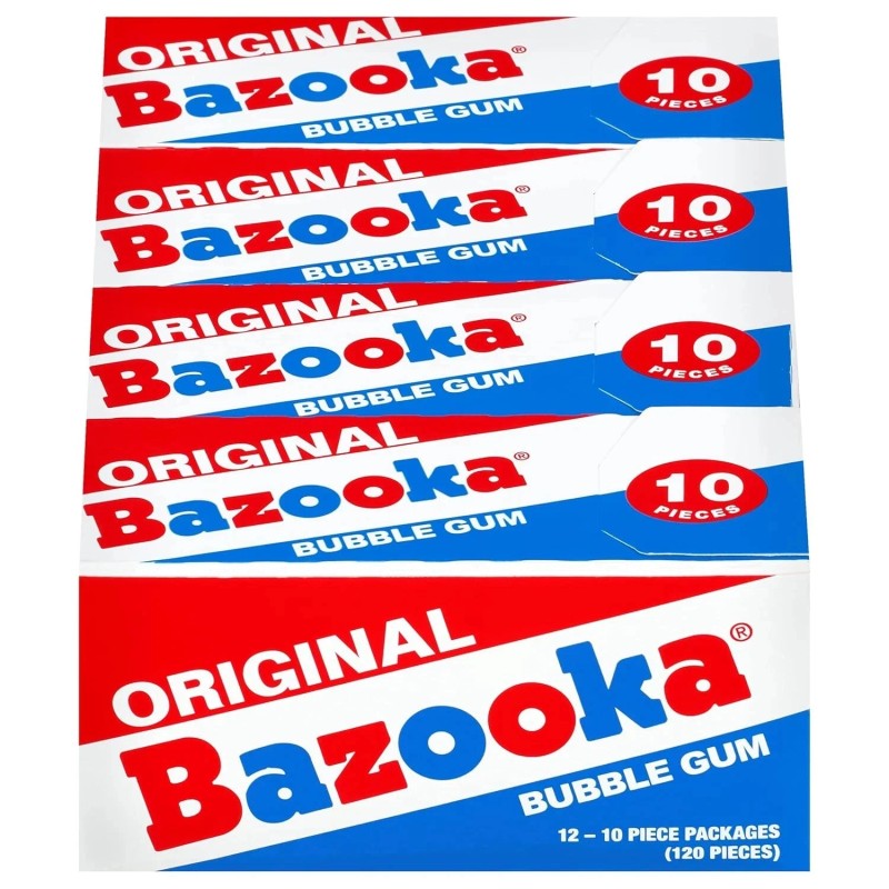 Bazooka Bubble Gum Individually Wrapped Pink 1 Count (Pack of