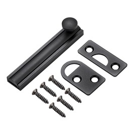 Slide Surface Door Bolt, Heavy Duty Solid Brass Concealed Surface Bolt, Gate Slide Bolt Anti Theft Security Door Latch Lock With Screws, for Windows, Bathroom Security Hardware(Black,size:3 Inch)