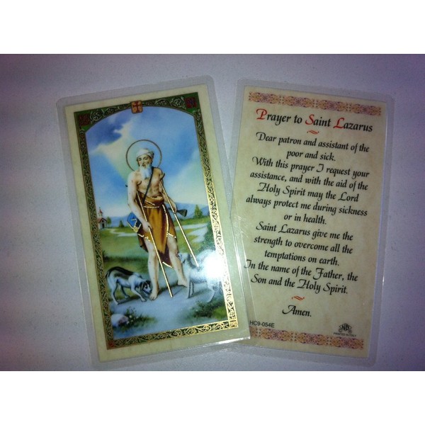 Holy Prayer Cards for The Prayer to Saint Lazarus in English