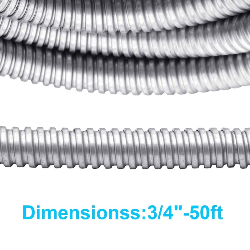 NIDAYE 50 ft 3/4 Inch Reduced Wall Flexible Metal Conduit,