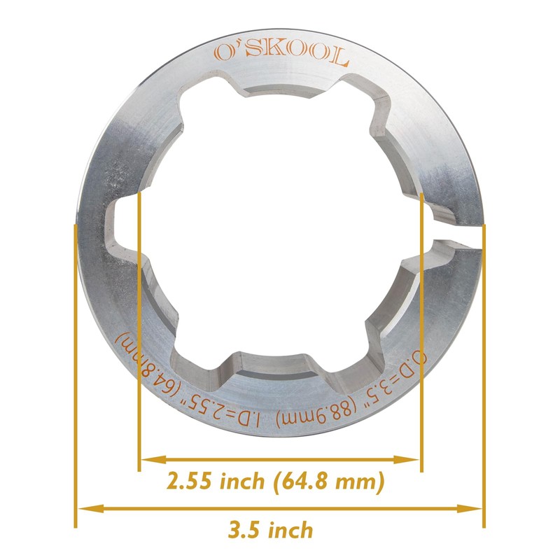 O'SKOOL 2.55 “(64.8mm) Router Adapter Collar for Router Lift Systems
