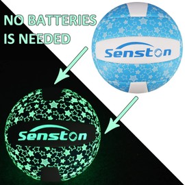 Senston Volleyball Luminous Beach Volleyball as a Gift Size 5 for Beach, Garden and Bathroom, Blue