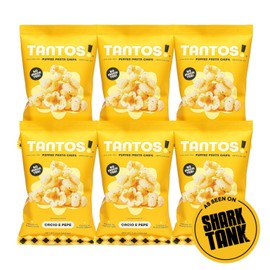 Tantos! Puffed Pasta Chips, Healthy Pasta Snack by Top Chef Joe Sasto, As Seen on Shark Tank, Plant Based, Low Calorie, Crunchy Chips, Variety Pack, Marinara, Pesto, Cacio e Pepe, Classico, Gourmet Bold Flavors, 1 oz 6 Pack, Cacio e Pepe