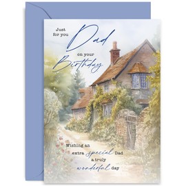 Special Dad Birthday Card - Luxury Happy Birthday Card for Dad - Countryside Watercolour Artwork - Unique Contemporary Birthday Card for Dad - Special Birthday Cards for Men