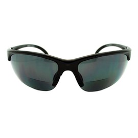 PASTL Mens Sunglasses with Bifocal Reading Lens Half Rim Sports Fashion Black +2