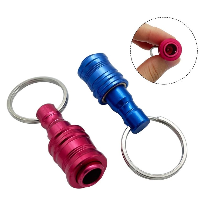 Saipor 7pcs Portable Keychain Drill Screwdriver Bit Holder Aluminum Alloy
