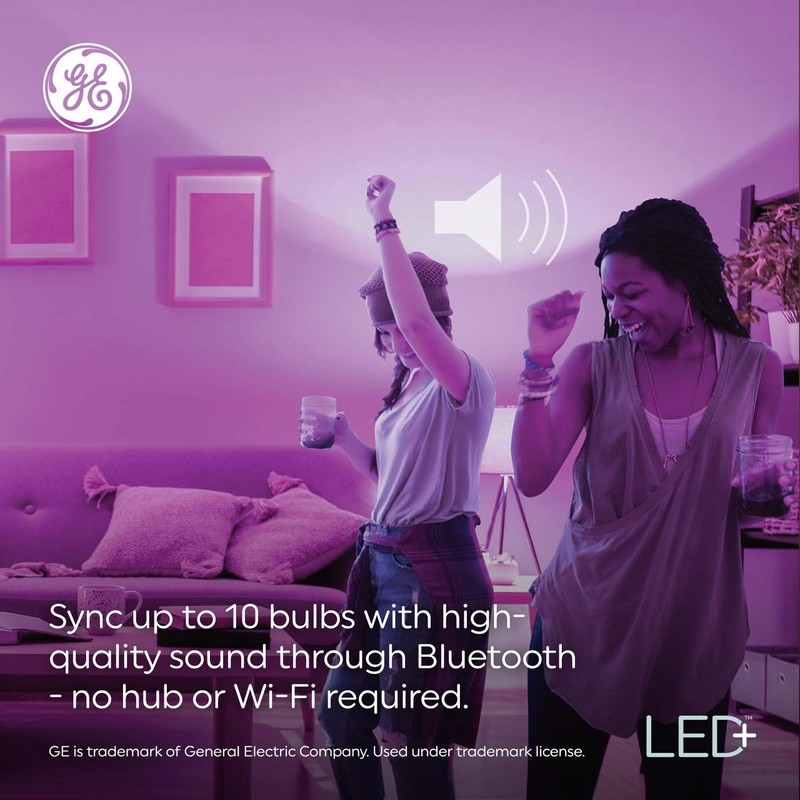 GE LED+ Color Changing Speaker LED Light Bulb, BR30 Indoor