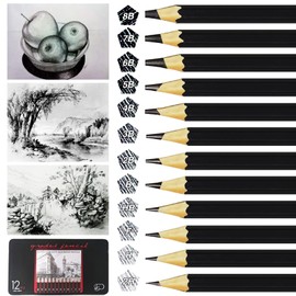 OWLKELA OWLKELA 12 Stüch Bleistifte Set, 2H H F HB B 2B 3B 4B 5B 6B 7B 8B, Skizzierstifte, Professionelle Bleistift, Graphitstifte - Künstlerischen Kreationen, Zeichnungen, Skizzieren