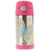 Thermos 355ml FUNtainer Vacuum Insulated Drink Bottle - Butterfly, Pink