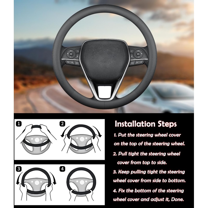 XHRING Car Steering Wheel Cover for Land Rover Defender Discovery