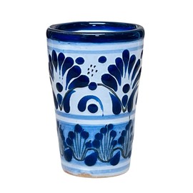 Blue Talavera Clay Shot - Tequilero - Shot Glass - Mexican Shot Glass