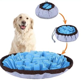 Pet Snuffle Mat for Dogs，Simulating Grassland ，Encourages Natural Foraging Skills for Pet，Dog Treat Dispenser Indoor Outdoor Stress Relief (Blue)