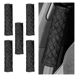 5PCS Car Seat Belt Pads Cover - Soft Comfort Seatbelt Covers Protect Your Neck and Shoulders - Auto Seat Belt Shoulder Strap Cover Protector Pads - Shoulder Cushion Harness Pad for Car/Bag (Black)