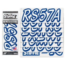 Stiffie Whipline Solid WLS32 White Navy Boat Numbers Decal Registration Stickers