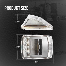 Partsam 5pcs 17 LED Clear Lens 5 * 3.75" Amber Cab Marker Top Roof Running Truck Cab Light Waterproof Top Reflective Lights Compatible with Peterbilt/Kenworth/Freightliner/Mack/