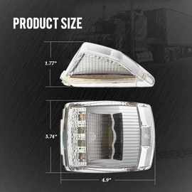 Partsam 5pcs 17 LED Clear Lens 5 * 3.75" Amber Cab Marker Top Roof Running Truck Cab Light Waterproof Top Reflective Lights Compatible with Peterbilt/Kenworth/Freightliner/Mack/