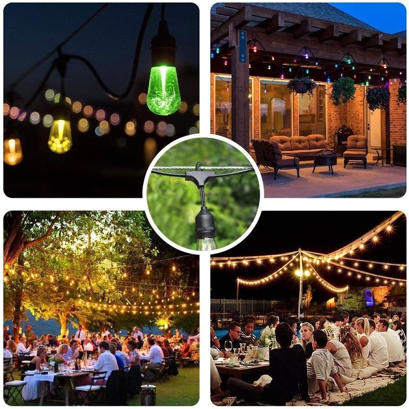 Globe String Light Suspension Kit, Outdoor Light Guide Wire, Vinyl