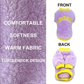 Soft Windproof Small Dog Coat: Puppy Pullover Warm Dog Clothes - Purple (Medium)
