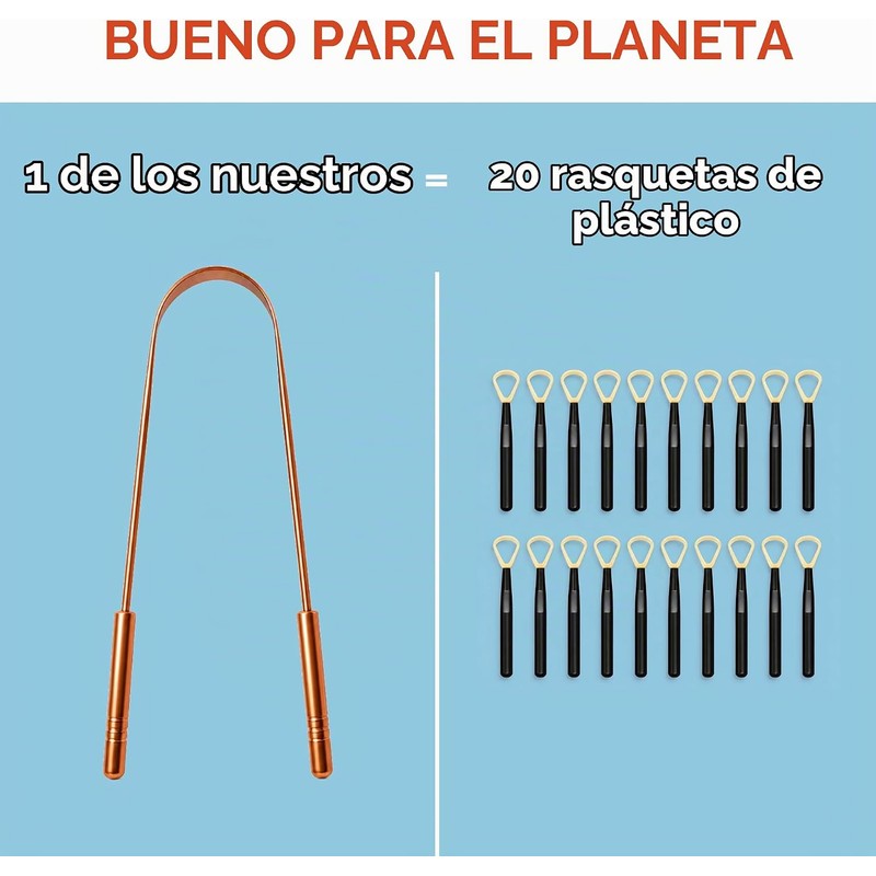 Raspador de Lengua de Cobre - Paquete de 2 Limpiadores
