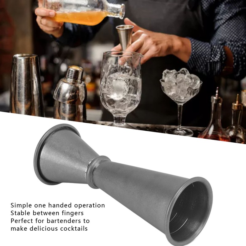 Double Cocktail Jigger 304 Stainless Steel Roll Hem Bar Measuring
