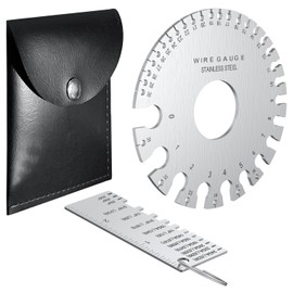 TOOGOND Professional Wire Gauge Measuring Tool, Metal Gauge Thickness Tool, Stainless Steel Metal Sheets Thickness Gauge & Dual-Sided Round Metal Sheet Gauge(Set of 4)