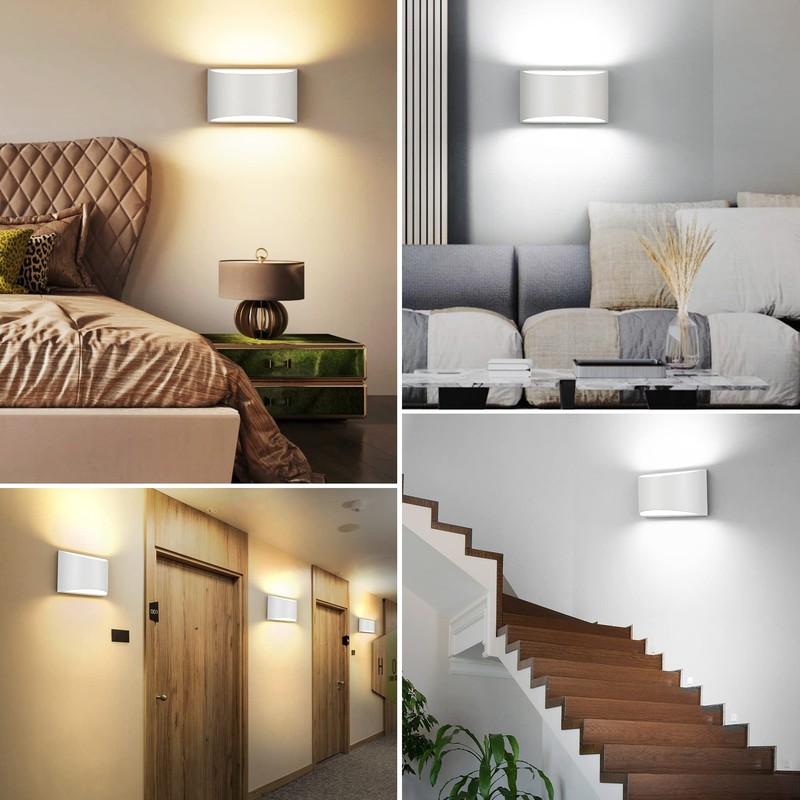 TRLIFE Dimmable Wall Sconces, 3000K/4000K/6000K Selectable Modern LED Wall Sconce