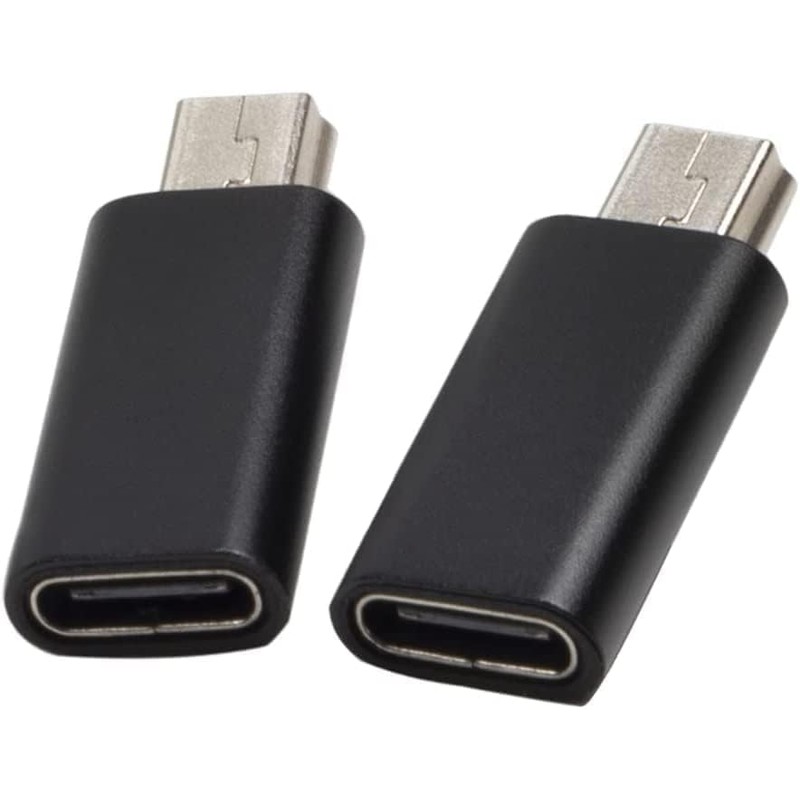 leizhan Mini USB Male to USB-C Female, OTG Adapter Mini