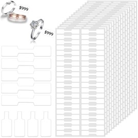 1000Pcs Jewelry Price Tags Stickers Roll White Blank Jewelry Price Tags Necklace Ring Display Labels Self Adhesive Prices Tag for Bracelet, Ring, Clothing Display
