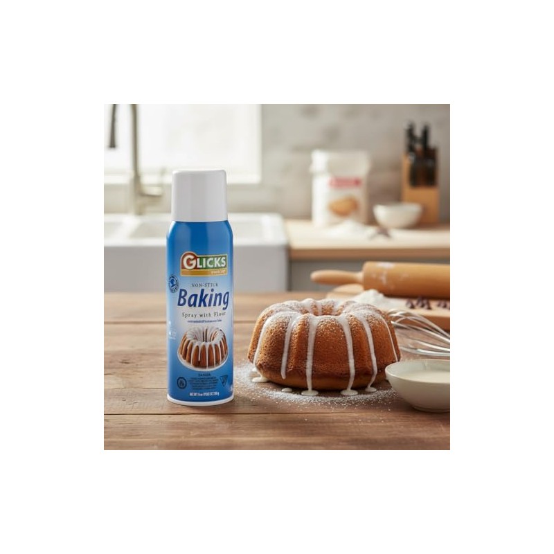 Glicks Baking Spray with Flour, 14 oz (2 Pack) |
