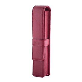 DiLoro Leather Single Pen Case Pencil Pouch Holder for One Fountain Ballpoint Rollerball Pen and Pencil (Red)