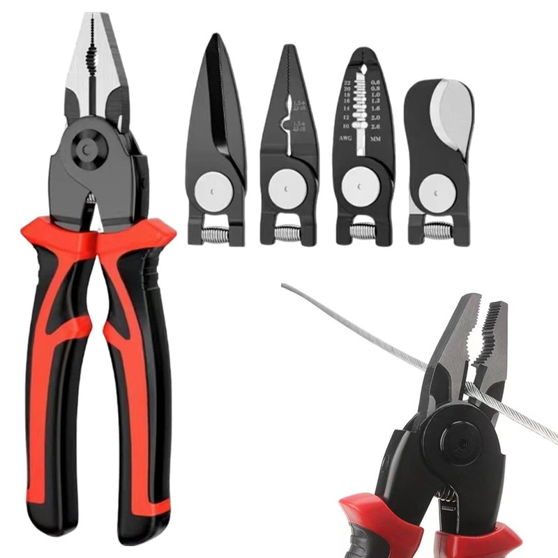 Multipurpose Pliers - Electrician Pliers,Heavy Duty Interchangeable Multifunctional Steel Hand