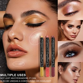 KTouler Cream Eyeshadow Stick Set,Pearlescent Eyeshadow Stick,12Pcs Shiny Colored with Smudge-proof & Waterproof EyeShadow for Women'S Long Lasting Eye Makeup