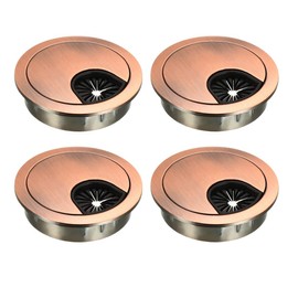uxcell Cable Hole Cover, 2Inch/50mm Zinc Alloy Desk Wire Cord Cable Grommets Hole Cover for Office PC Desk Cable Cord Organizer, 4Pcs Red Bronze
