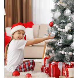 Christmas Tree Baubles, 34 Piece Christmas Bauble Set, Shatter-Resistant Christmas Decorations, Tree Baubles, Tree Decorations for Christmas - Matt, Glitter, Decorative Baubles for Hanging, Christmas Tree Decoration Set