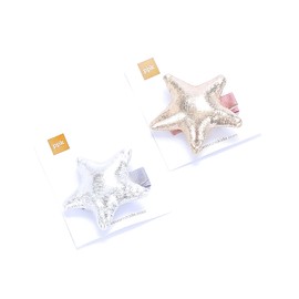 Girls Shiny Star Hair Clip X2 (Gold/Silver)