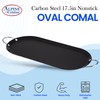 Alpine Cuisine Nonstick Oval Comal Griddle 17.5x8-Inch - Black Carbon
