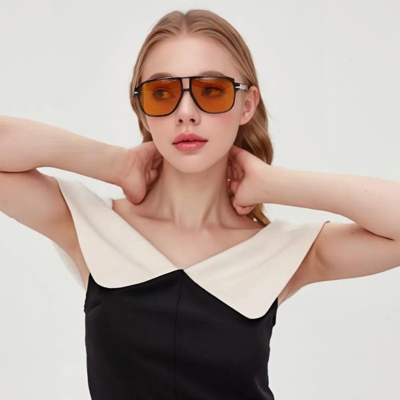 QVKUUT Retro Rectangular Sunglasses for Men and Women Rectangle Retro