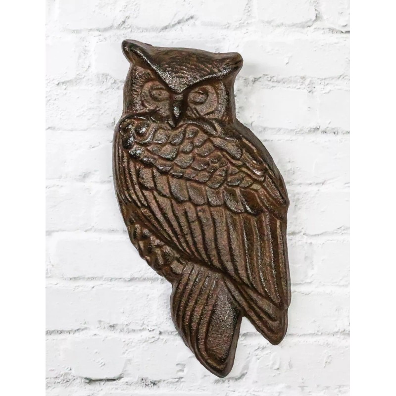 Cast Iron Metal Rustic Country Forest Nocturnal Owl Bird Door