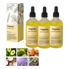 3pcs Aceite Esencial Para Cuidado Del Cabello Veganic Hair