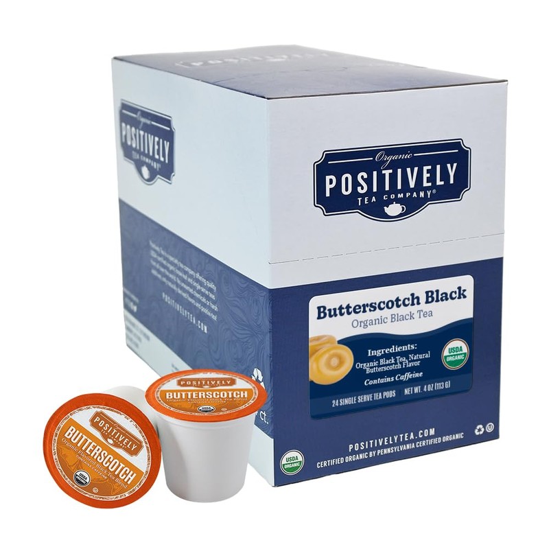 Organic Positively Tea Company, Butterscotch Black Tea, K-Cup Compatible, 24
