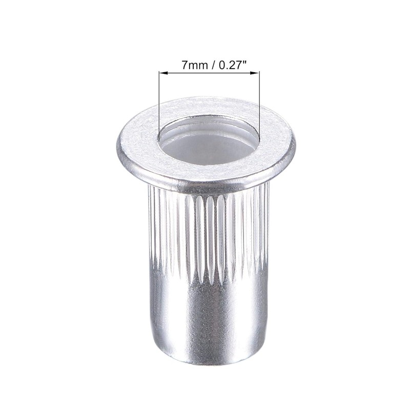 TA-VIGOR 100Pcs M5 Rivet Nuts, Aluminium Alloy Knurled Flat Head